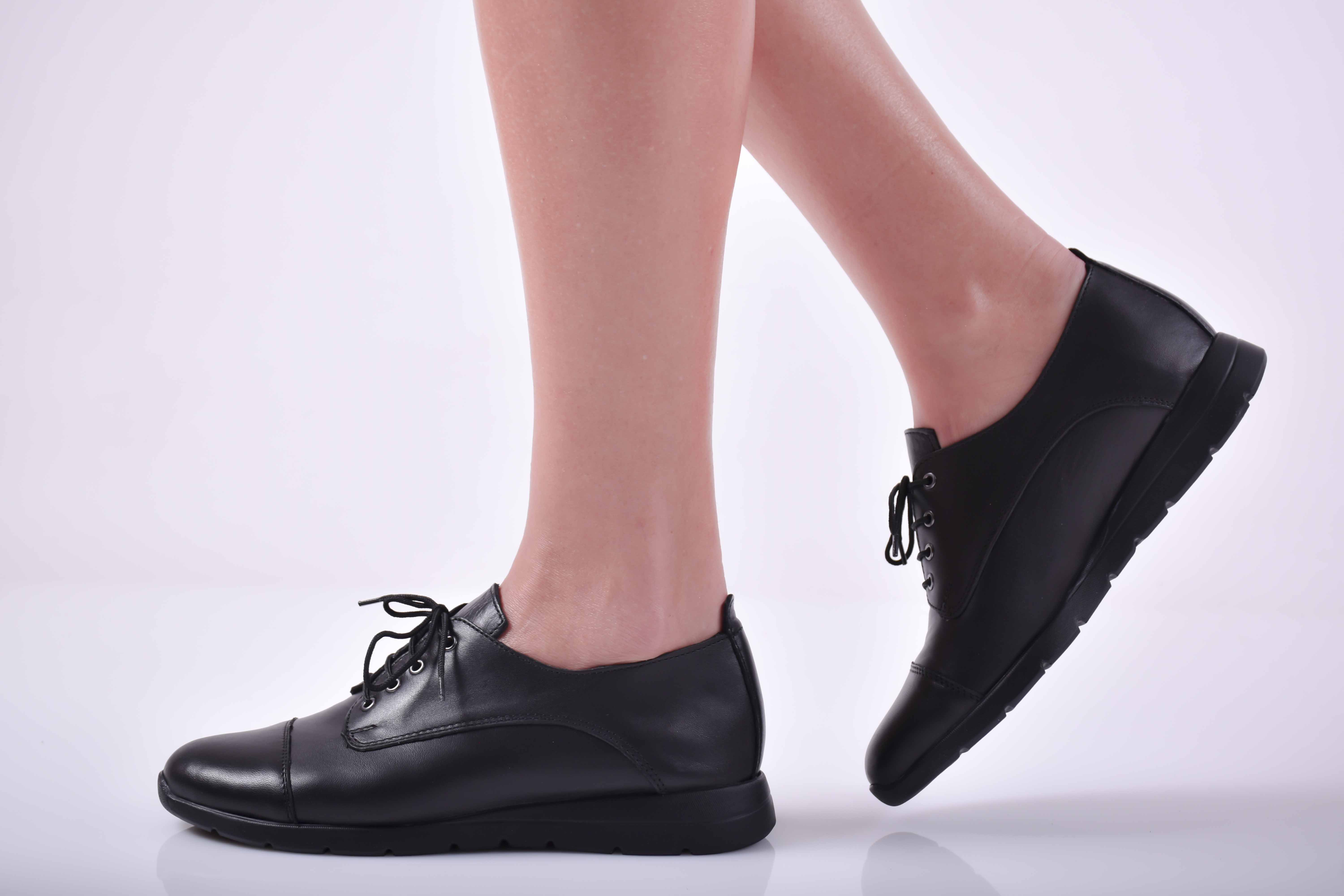 пръст на ръката задължителен резервоар Дамски ежедневни обувки естествена кожа черни EOBUVKIBG 501-1163 | eO Равни  дамски обувки обувки онлайн obuvki online damski obuvki online