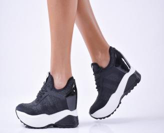 Дамски  обувки  на платформа еко кожа черни