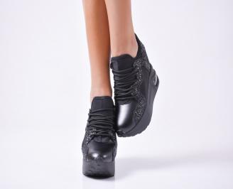 Дамски  обувки  на платформа еко кожа черни