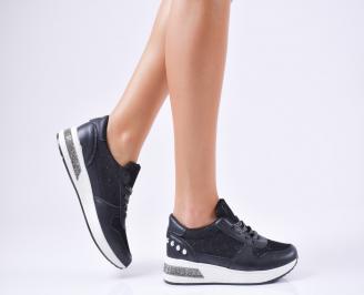 Дамски спортни обувки  еко кожа черни