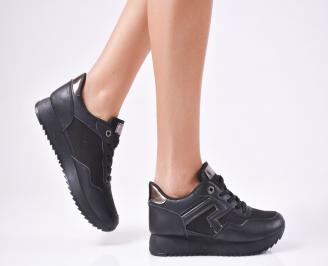 Дамски спортни  обувки еко кожа черни