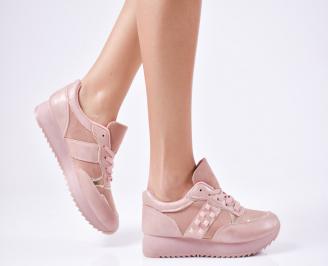 Дамски спортни  обувки еко кожа  розови