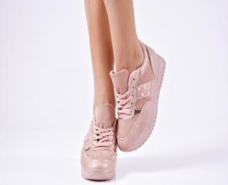 Дамски спортни  обувки еко кожа  розови