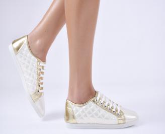 Дамски равни обувки  златисти