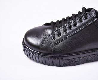 Мъжки спортни   обувки естествена кожа черни