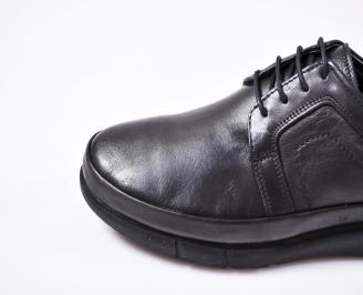 Мъжки ежедневни  обувки естествена кожа черни