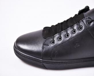 Мъжки спортно   обувки естествена кожа черни