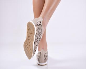 Дамски обувки естествена кожа бежови 3