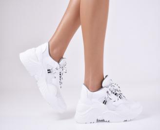 Дамски спортни обувки  еко кожа бели
