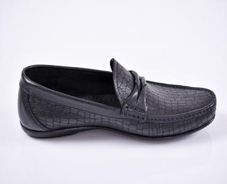 Мъжки спортно елегантни обувки естествена кожа черни 3
