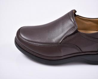 Мъжки ежедневни обувки естествена кожа кафяви