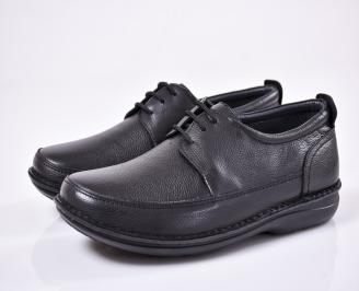 Мъжки ежедневни обувки -Гигант естествена кожа черни