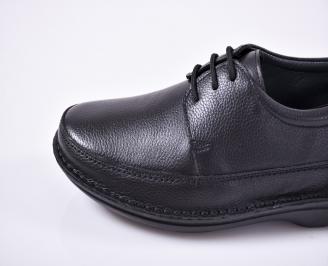 Мъжки ежедневни обувки естествена кожа черни