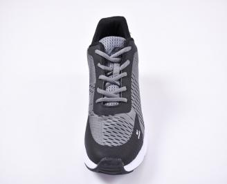 Мъжки маратонки текстил черно/сиви