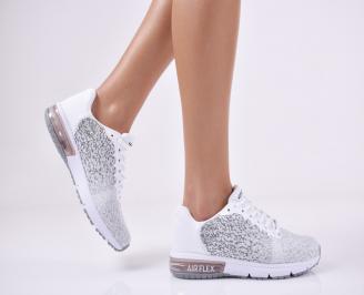 Дамски спортни  обувки текстил бели