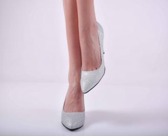 Дамски  елегантни обувки  сребристи