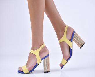Дамски елегантни сандали  жълти
