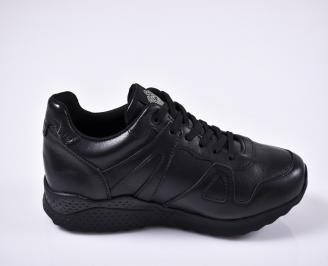 Мъжки спортни обувки естествена кожа черни 3