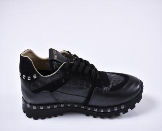 Мъжки спортни обувки еко кожа черни