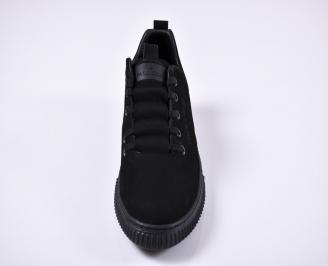 Мъжки спортни обувки естествен велур черни