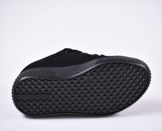Мъжки спортни обувки естествен велур черни