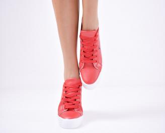 Дамски спортни  обувки еко кожа червен