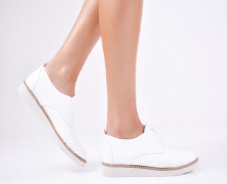 Дамски  обувки естествена кожа бели