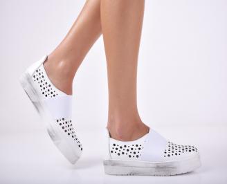 Дамски спортни  обувки естествена кожа бели