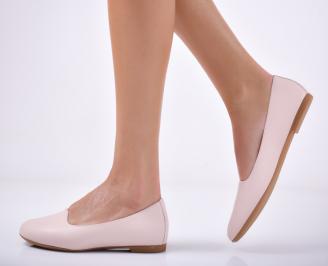 Дамски  обувки естествена кожа пудра
