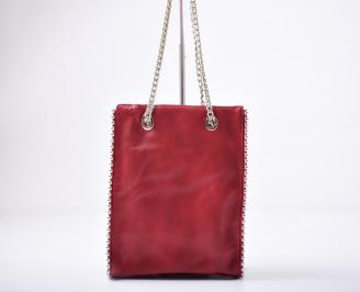Дамска чанта еко кожа червена 3