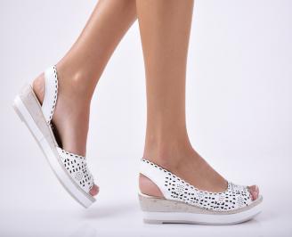 Дамски  сандали  естествена кожа бели