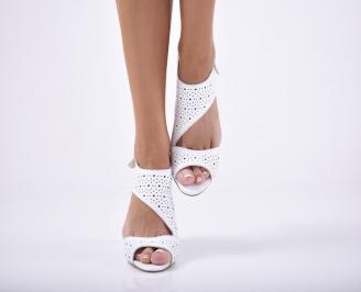 Дамски  сандали естествена  кожа бели