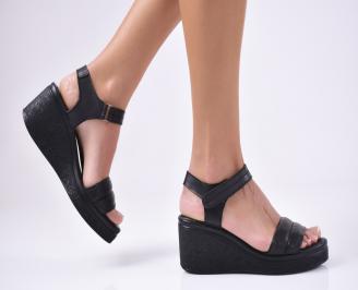 Дамски  сандали естествена кожа черни