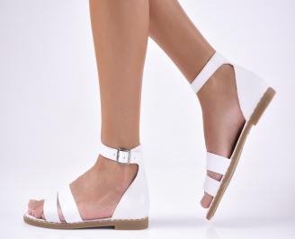 Дамски  сандали естествена кожа бели