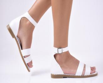 Дамски  сандали естествена кожа бели
