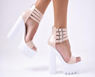 Дамски елегантни сандали  бежови