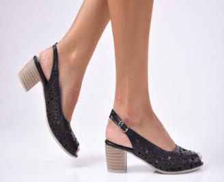 Дамски ежедневни сандали естествена кожа черни
