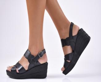 Дамски  сандали естествена кожа черни