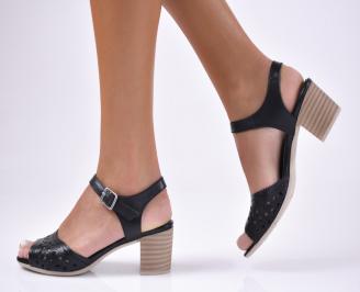 Дамски елегантни сандали естествена  кожа черни