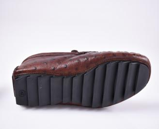 Мъжки спортно елегантни обувки естествена кожа кафяви