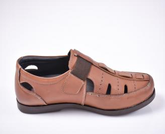 Мъжки сандали -Гигант естествена кожа кафяви