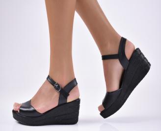 Дамски  сандали естествена  кожа черни