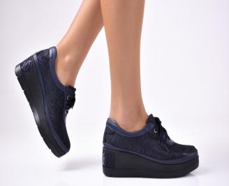Дамски  обувки естествена кожа сини