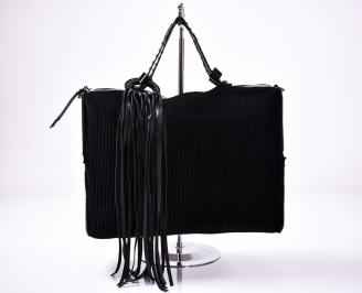 Дамска чанта текстил черна