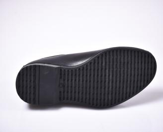 Мъжки спортно елегантни обувки естествена кожа черни