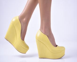 Дамски  обувки на платформа  жълти EOBUVKIBG