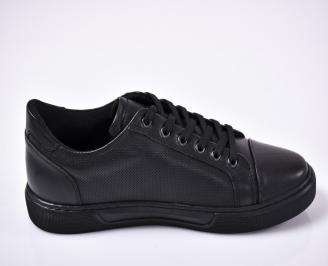 Мъжки спортни обувки естествена кожа черни