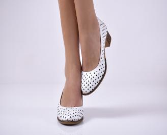 Дамски ежедневни обувки естествена кожа бели