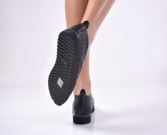Дамски равни обувки естествена кожа черни 3