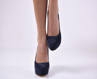 Дамски елегантни обувки  тъмно сини EOBUVKIBG